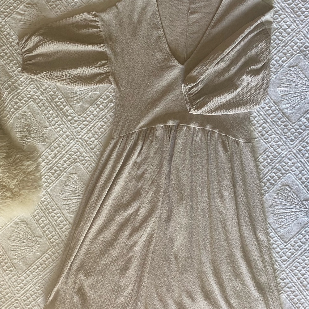 Zara Cream V-Neck Dress